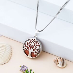 Crystal Tree of Life Pendant Simple White crystal Mineral Jewellery for Men Women Pendulum Necklace Family Tree Necklace Tree of Life Gemstone White crystal